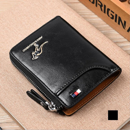 (🎁2025 New Year Hot Sale🎁)Men Wallet Zipper Genuine Leather Purse ( RFID PROTECTED )