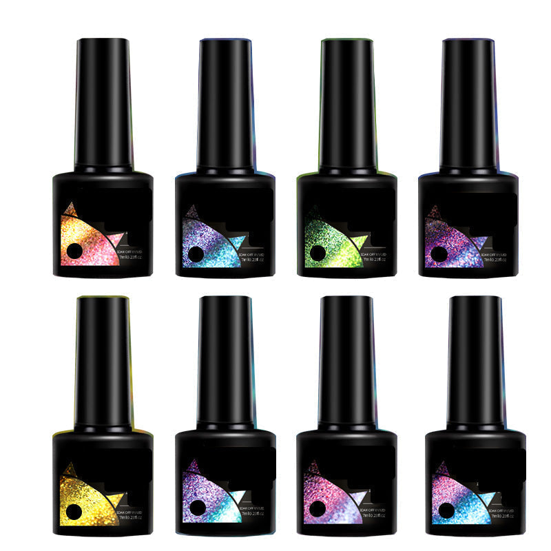 Christmas Gift idea 49%OFF Glitter Rainbow Cat Eye Gel Nail Polish