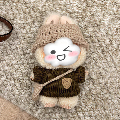 Cute Hat, Sweater, and Bag 3-Piece Set for Labubu Doll